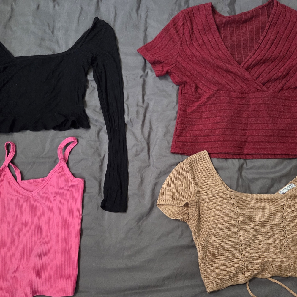 Cute Long & Short Sleeve Crop Tops